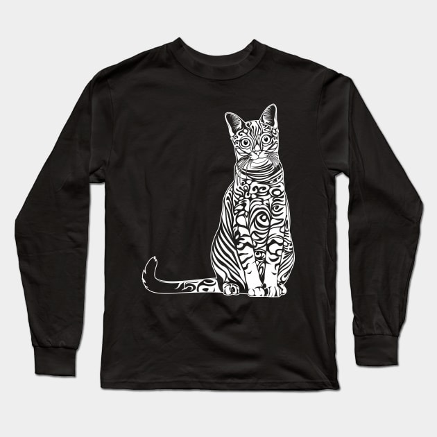 cat Long Sleeve T-Shirt by ElectricPeacock